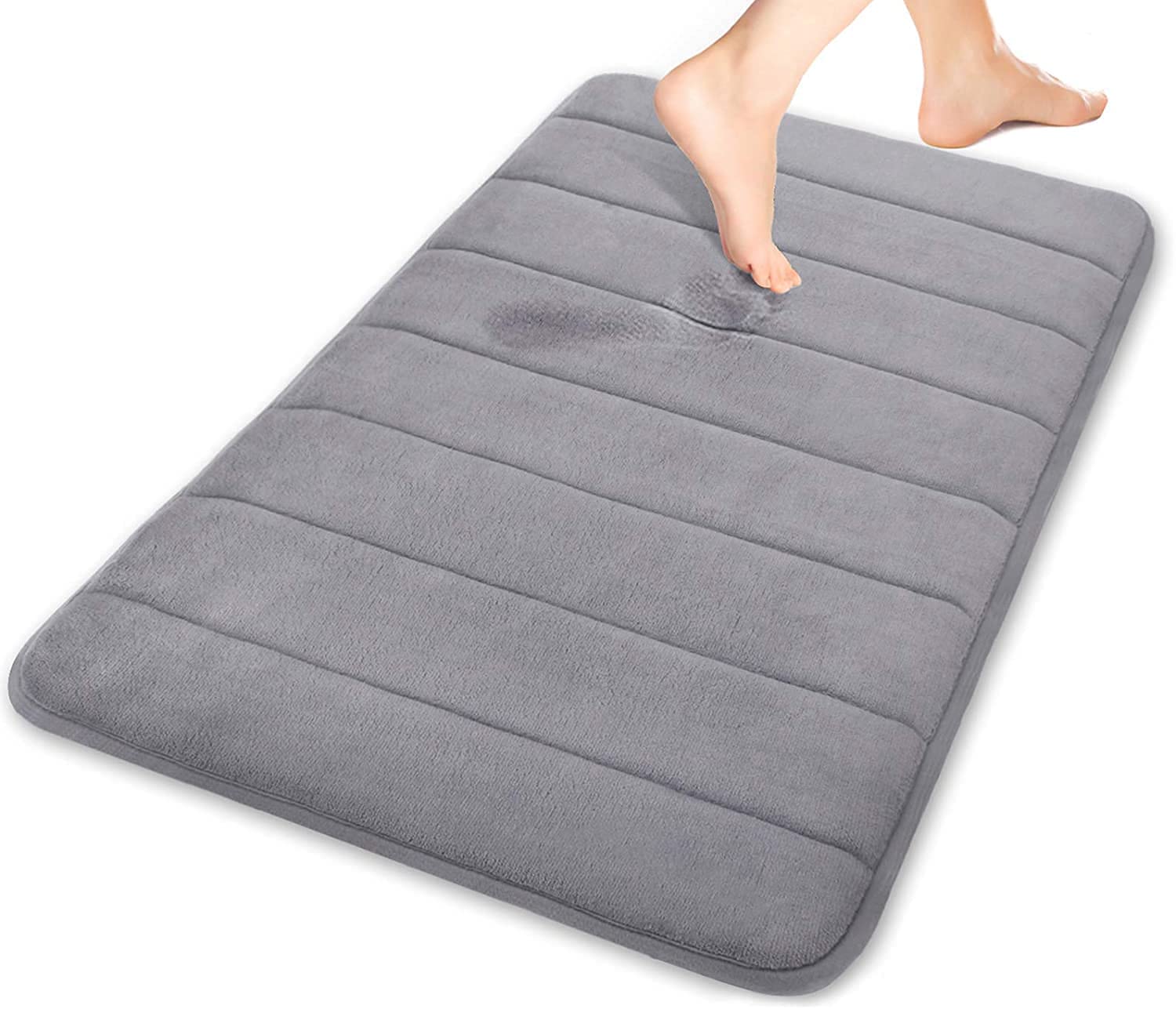 HomeBrilliant Memory Foam Soft Bath Mats  Non Slip Absorbent Bathroom Rugs Rubber Back Runner Mat for Kitchen Bathroom Floors [