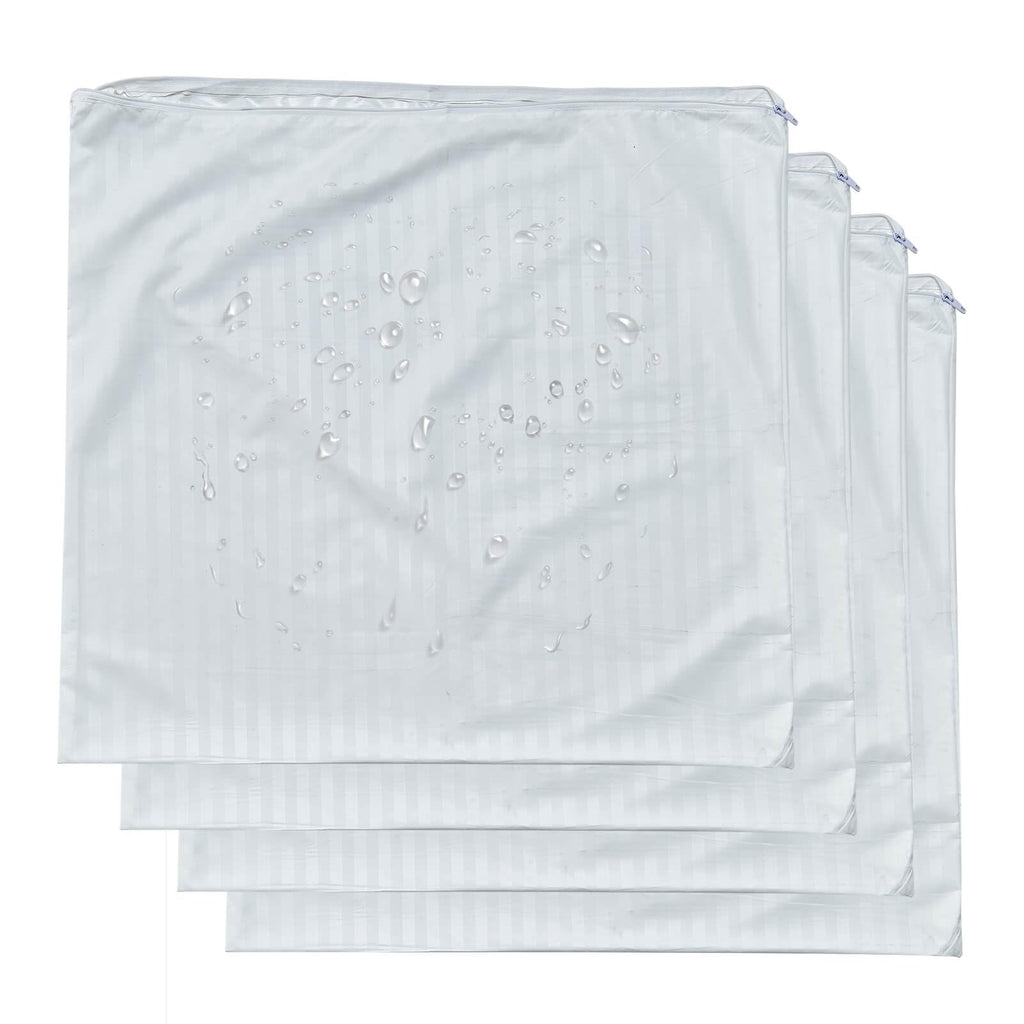 4 Pack Feather Proof Pillow Protectors 22x22 Waterproof Cover for Goose Down Square Throw Pillows