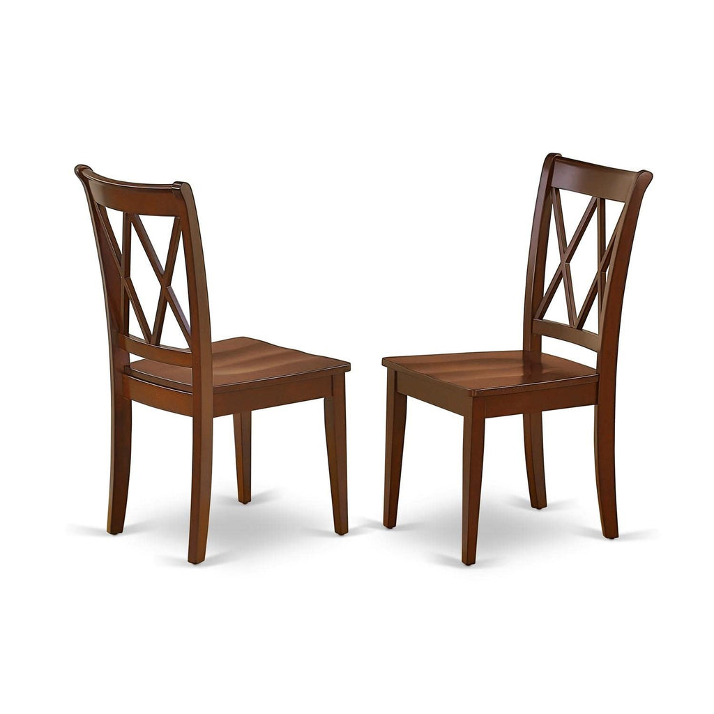 East West Furniture Oxcl3-Mah-W 3 Piece Modern Dining Table Set Contains A Square Wooden Table And 2 Dining Chairs, 36X36 Inch, Mahogany