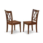East West Furniture Oxcl3-Mah-W 3 Piece Modern Dining Table Set Contains A Square Wooden Table And 2 Dining Chairs, 36X36 Inch, Mahogany
