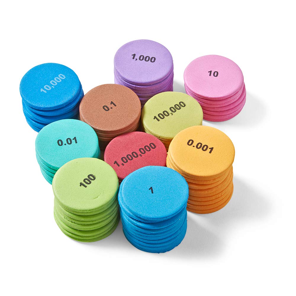 Hand2Mind Soft Foam Place Value Disks 10 Values, Counting Chips For Kids, Math Counters Kindergarten, Math Teacher Supplies, Bas