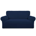 Purefit Stretch Loveseat Sofa Slipcover – Spandex Jacquard Non Slip Soft Couch Sofa Cover, Washable Furniture Protector With Non Skid Foam And Elastic Bottom For Kids (Loveseat, Navy)