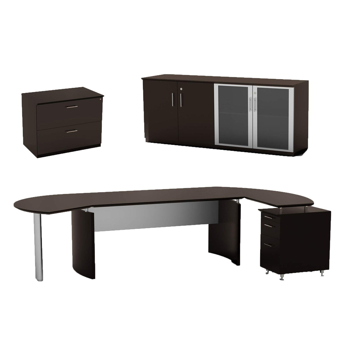 Mayline Mnt15Ldc Medina Office Desk Set 15,Mocha