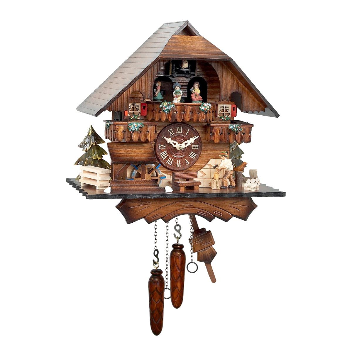 Alexander Taron 470Qmt Engstler Battery-Operated Cuckoo Clock-Full Size-13 H X 12.25" W X 8" D, Brown