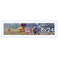 JCJMY 8x24 Picture Frame with 6x22 Mat, Panoramic Picture Frame Display Photo 6x22 with Mat or 8 x 24 Without Mat, Wall Hanging 