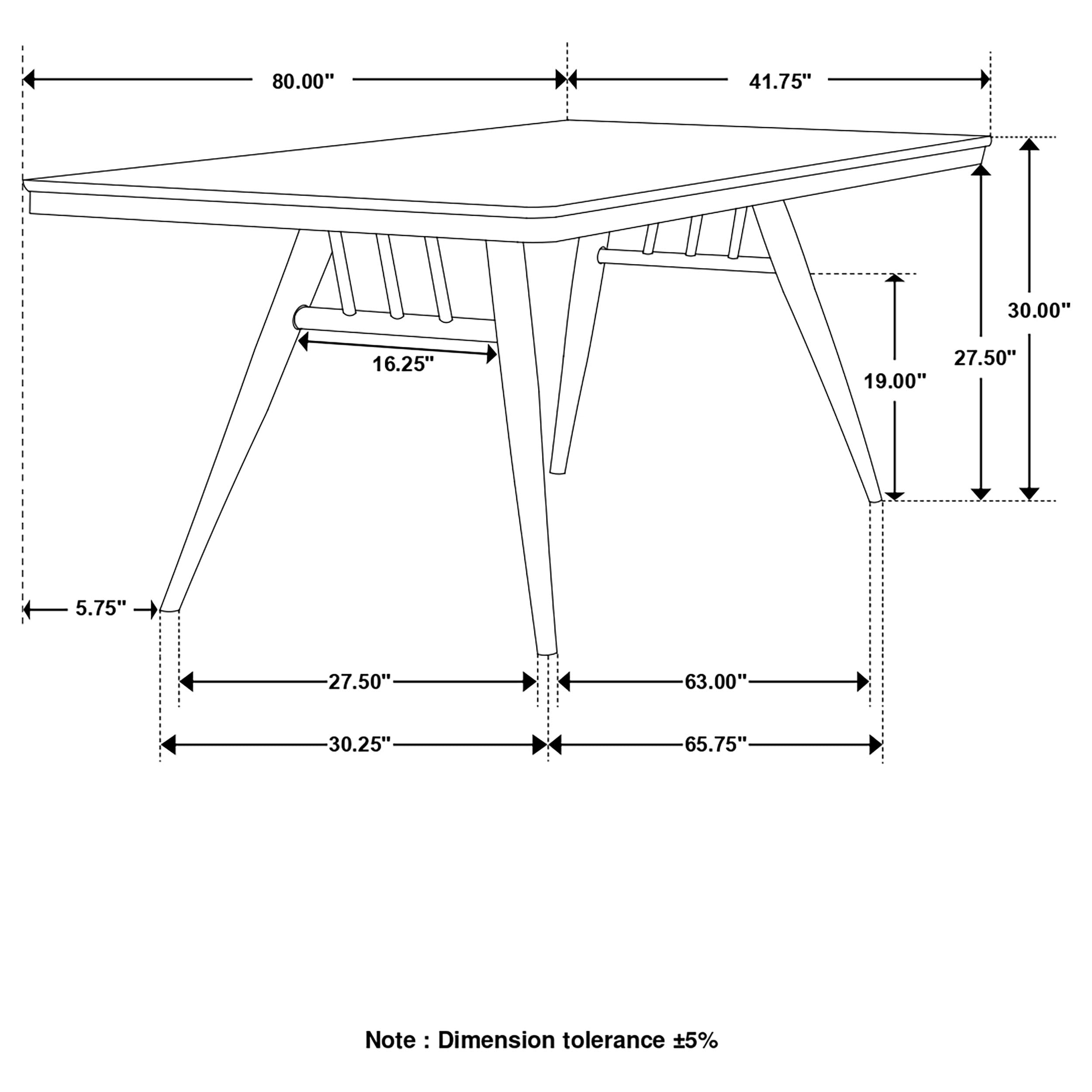 Coaster Home Furnishings Wes Rectangular Dining Table Dark Walnut