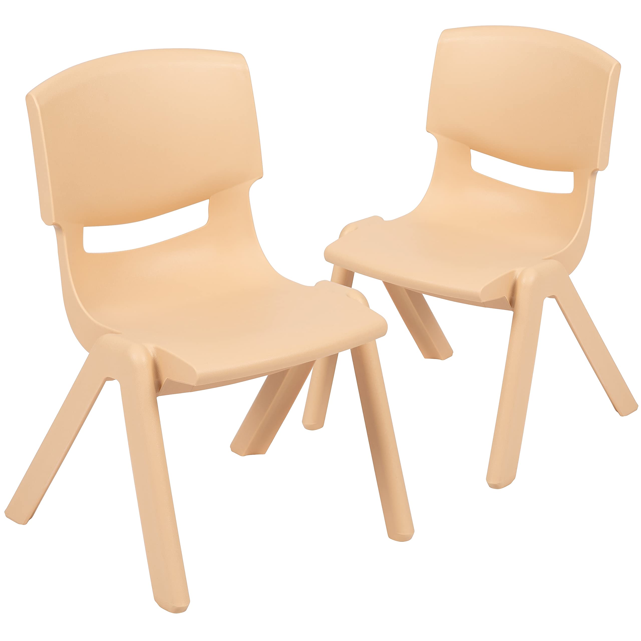 Flash Furniture Whitney 2 Pack Natural Plastic Stackable School Chair with 10.5&quot; Seat Height