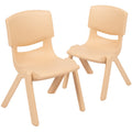 Flash Furniture Whitney 2 Pack Natural Plastic Stackable School Chair with 10.5" Seat Height