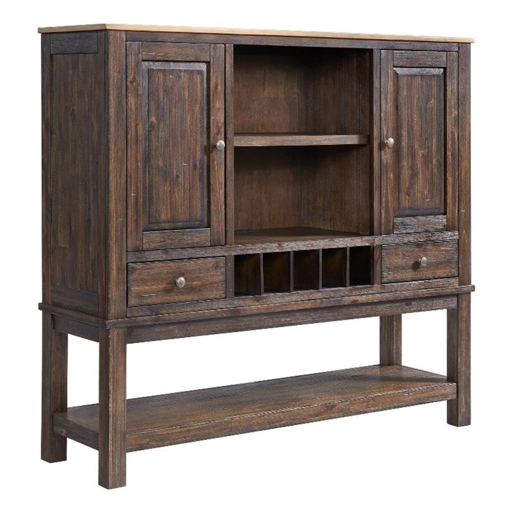 Intercon Transitions Driftwood Sable 62 Inch Sideboard with Wine Storage - Thumbnail 3