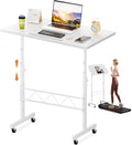 COMHOMA Small Standing Desk Adjustable Height & Tiltable Tabletop, Mobile Stand Up Desk for Laptop, Portable Computer Table for 