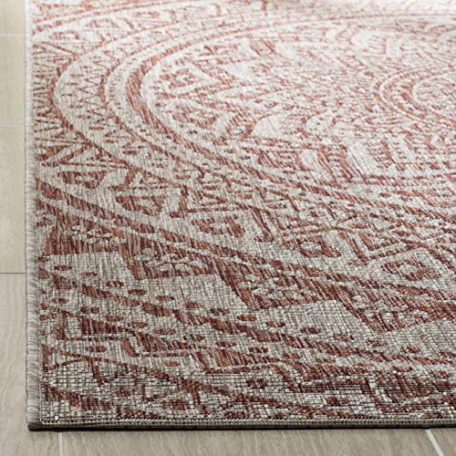Safavieh Courtyard Collection 5'3' X 7'7' Light Beige/Terracotta Cy8734 Indoor/ Outdoor Waterproof Easy Cleaning Patio Backyard Mudroom Area Rug