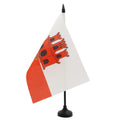 Gibraltar Table Flag 5' X 8' - Gibraltarian Desk Flag 21 X 14 Cm - Black Plastic Stick And Base - Az Flag