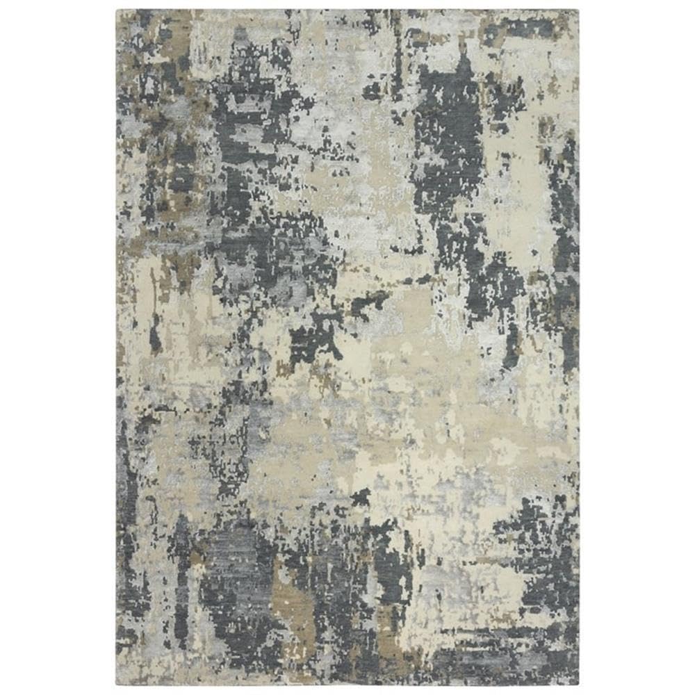 Noble 6' X 9' Abstract Ivory/Gray/Brown/Beige Hand Knot Area Rug