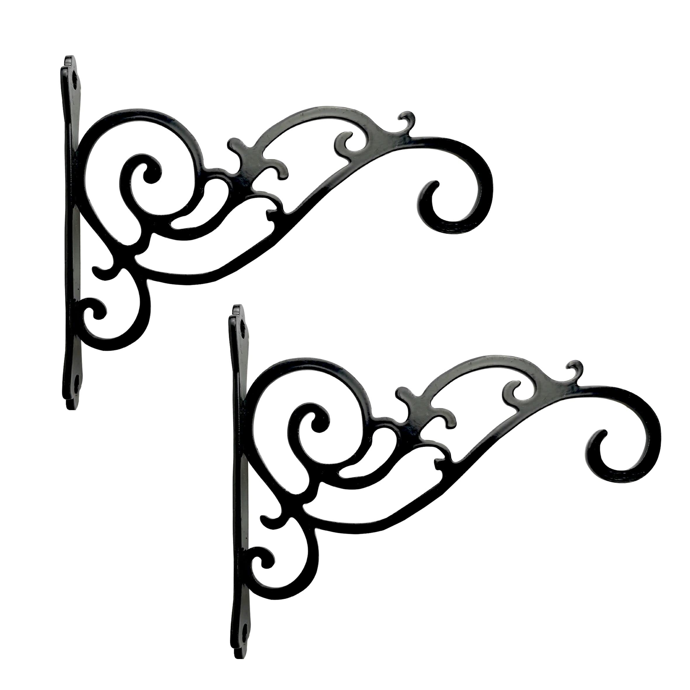 N+A Sunshine Iron Metal Hanging Planter Bracket, 2 Pack Wall Hooks For Hanging Birds Feeders, Latern, Wind Chimes, Coat, Decorat