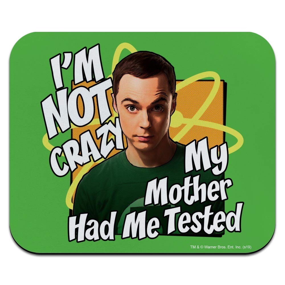 Big Bang Theory Sheldon Cooper I 'M Not Crazy Low Profile Thin Mouse Pad Mousepad Multi-Colored