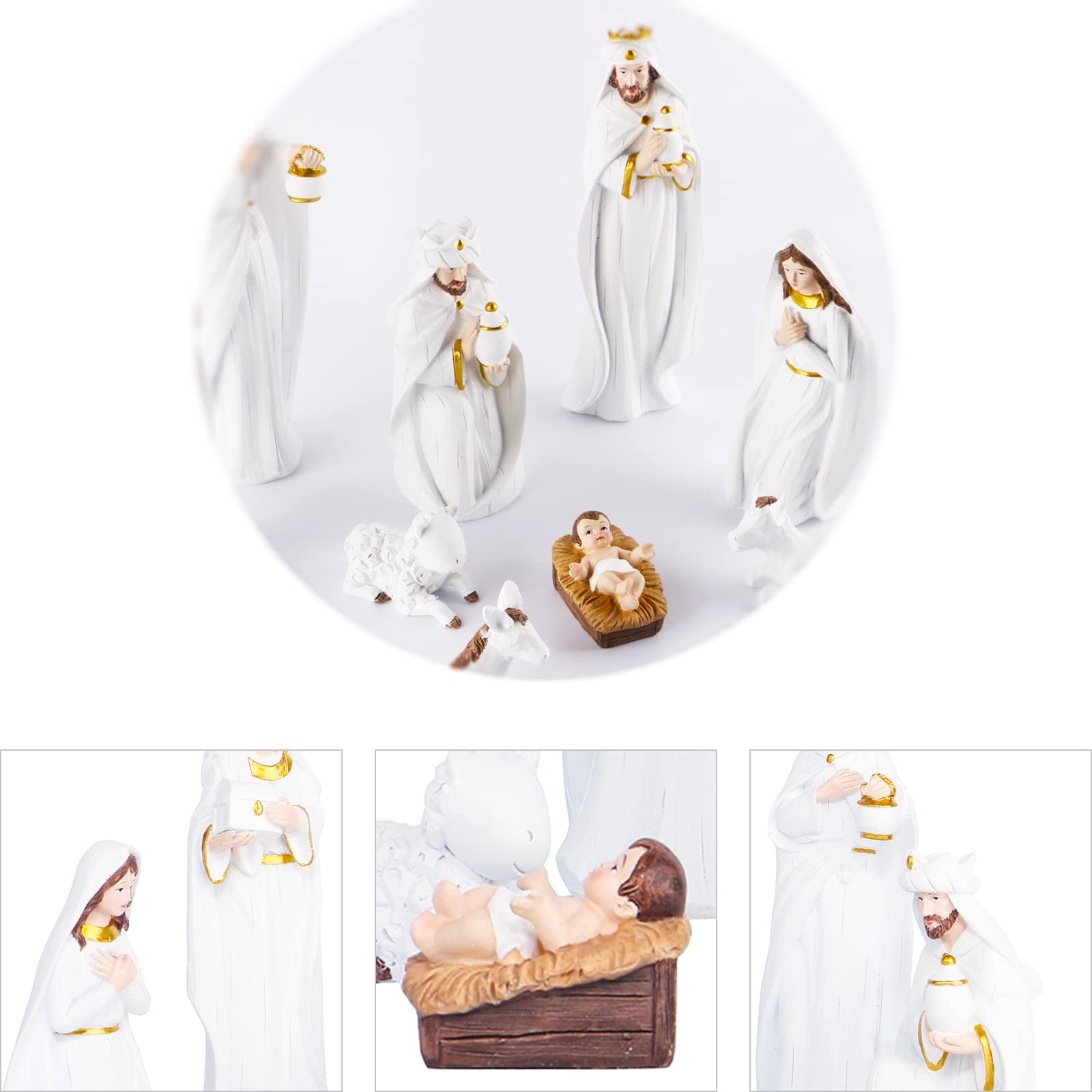 Keepkap Nativity Sets For Christmas Indoor, Hand-Painted Nativity Scene Indoor 7.5' Holiday Decoration, 9-Piece Set