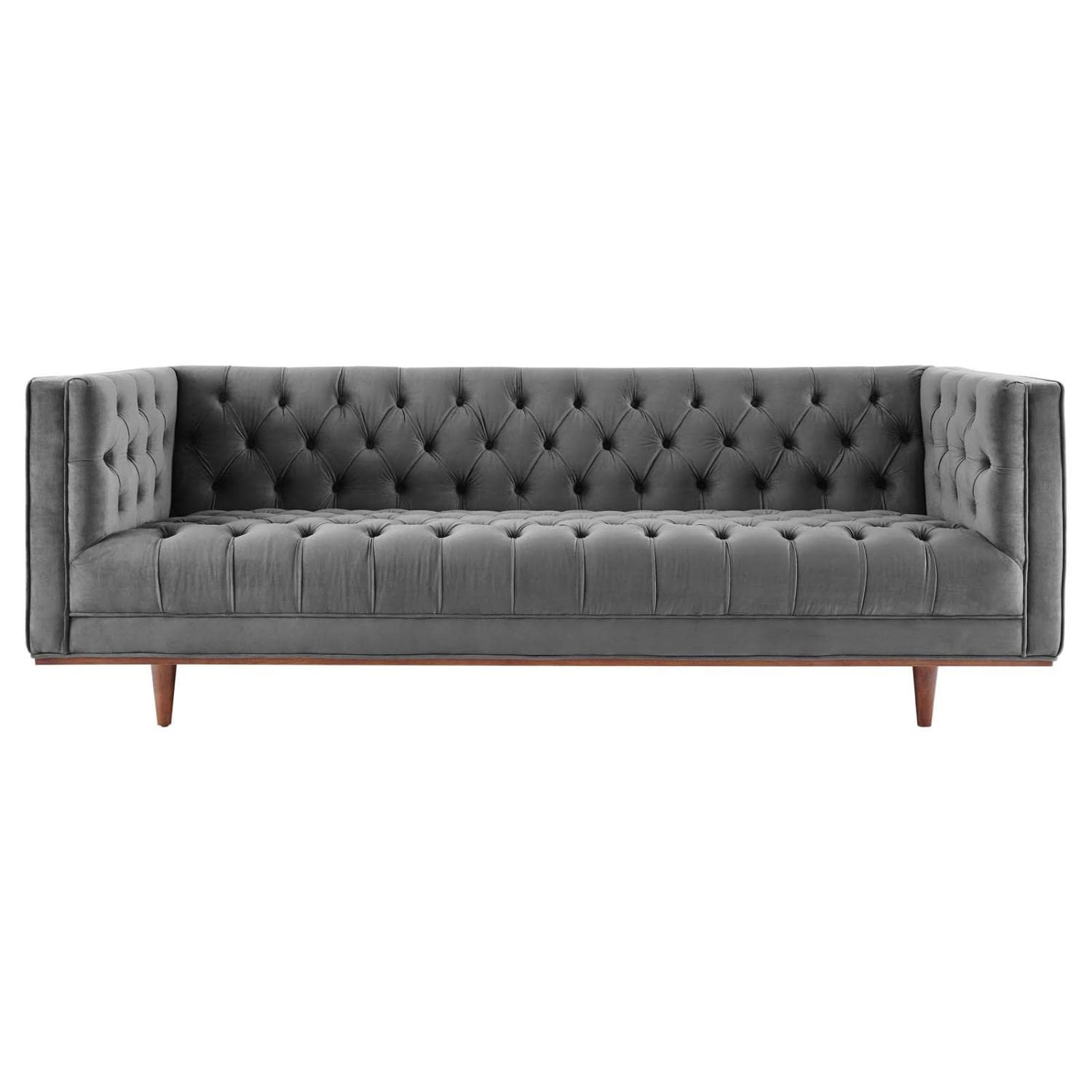 Modway Elation Tufted Performance Velvet Sofa, Gray