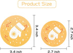 Haooryx 48Pcs Christmas Mason Jar Canning Lid Stickers For Christmas Tree Decorations, Round Self-Adhesive Stickers For Metal Bo