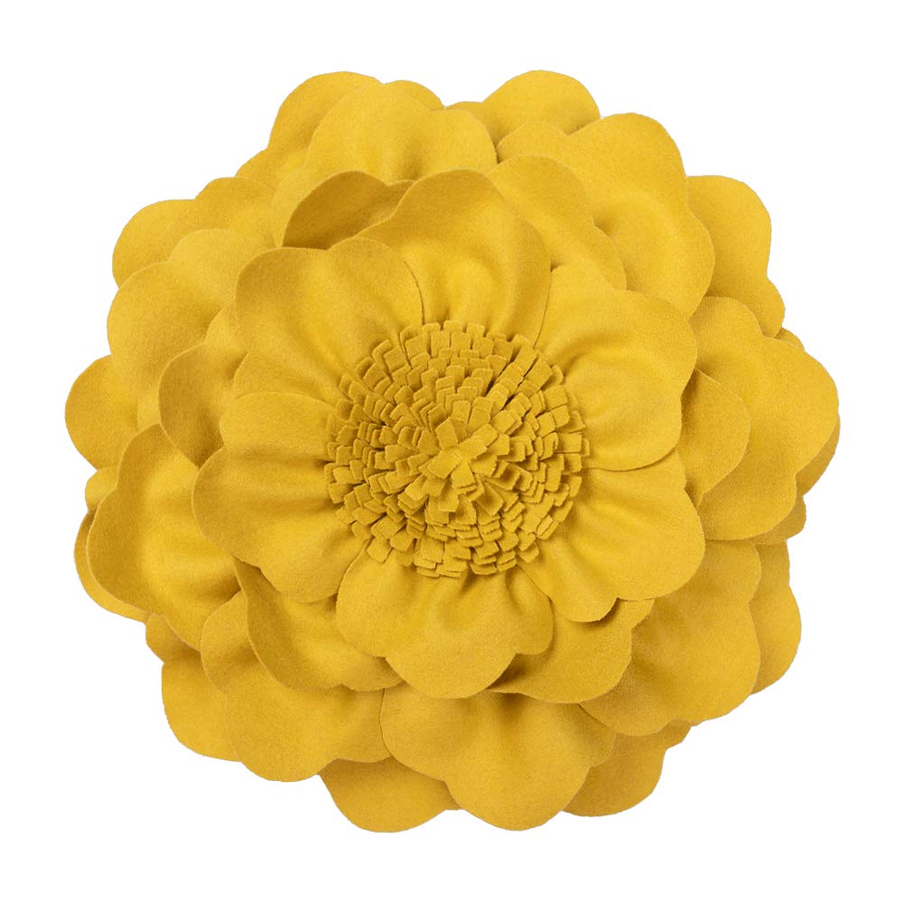 Jwh 3D Flower Throw Pillow Cover Aesthetic Decorative Floral Accent Pillow Case Round Cushion Handmade Pillowcase For Couch Livi