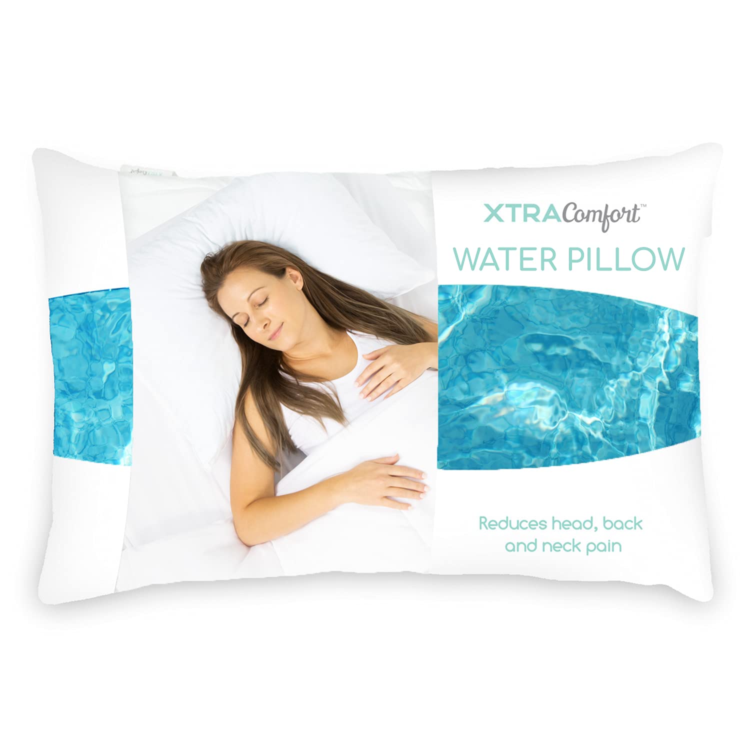 Xtra-Comfort Water Pillow For Sleeping (26   X18   ) - Pillow For Side, Back Sleepers With Neck, Shoulder Pain - Night Sweats Co