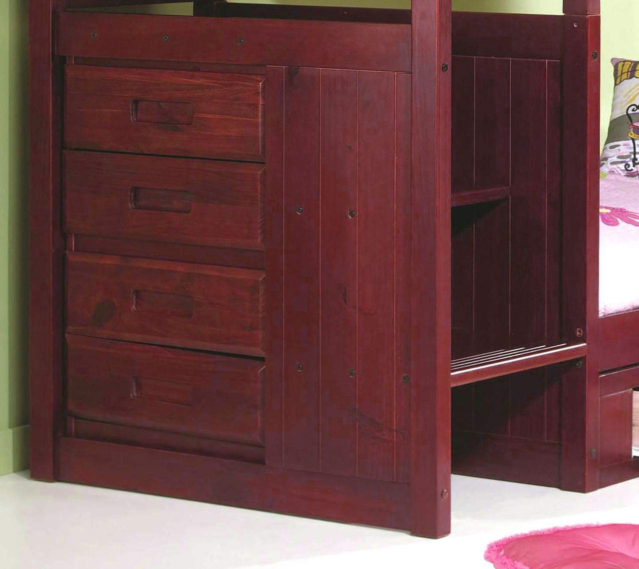 American Furniture Classics Mission Staircase Merlot Bunk Bed, Twin Over Twin