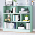 IOTXY Open Shelf Low Bookcase - Wooden 3-Tier Floor Standing Display Cabinet Organizer with Base, 7 Cubes Short Horizontal Books