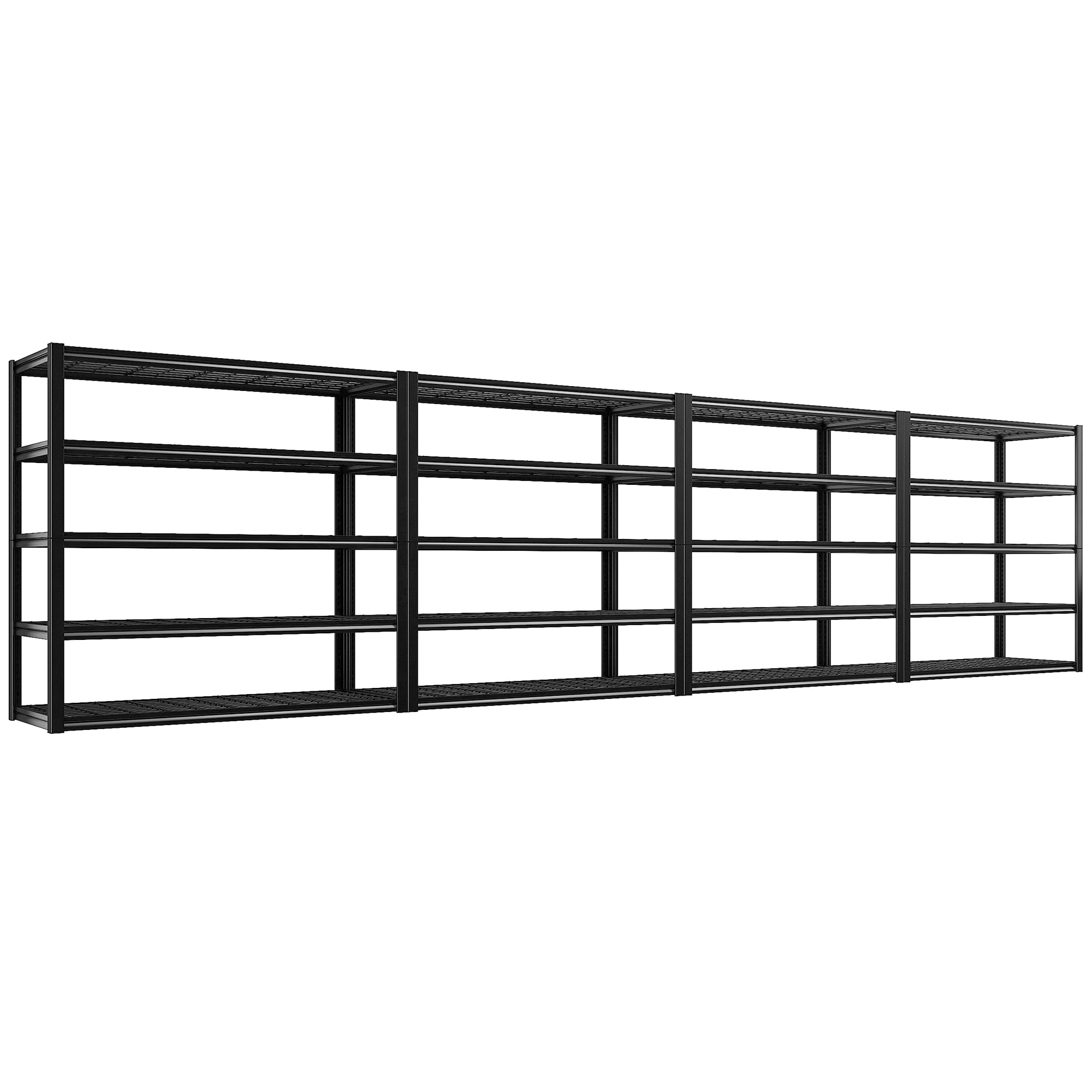 Reibii 48.2'' W Storage Shelves Heavy Duty Garage Shelving Unit 3000Lbs Adjustable 5 Tier Metal Shelves For Storage Rack Garage