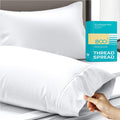 Thread Spread 100% Egyptian Cotton Pillow Cases King - 800 Thread Count White King Pillow Cases Set Of 2, Soft Cooling & Breatha