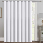 H.VERSAILTEX Patio White Curtains 100x84 Inches for Sliding Door Extral Wide Blackout Curtain Panels Thermal Insulated Room Divi