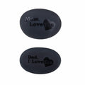 SUNYIK Frosted Black Engraved Inspirational Stones for Mothers Day/Fathers Day with Convex Letter(1.5-2),Pack of 2