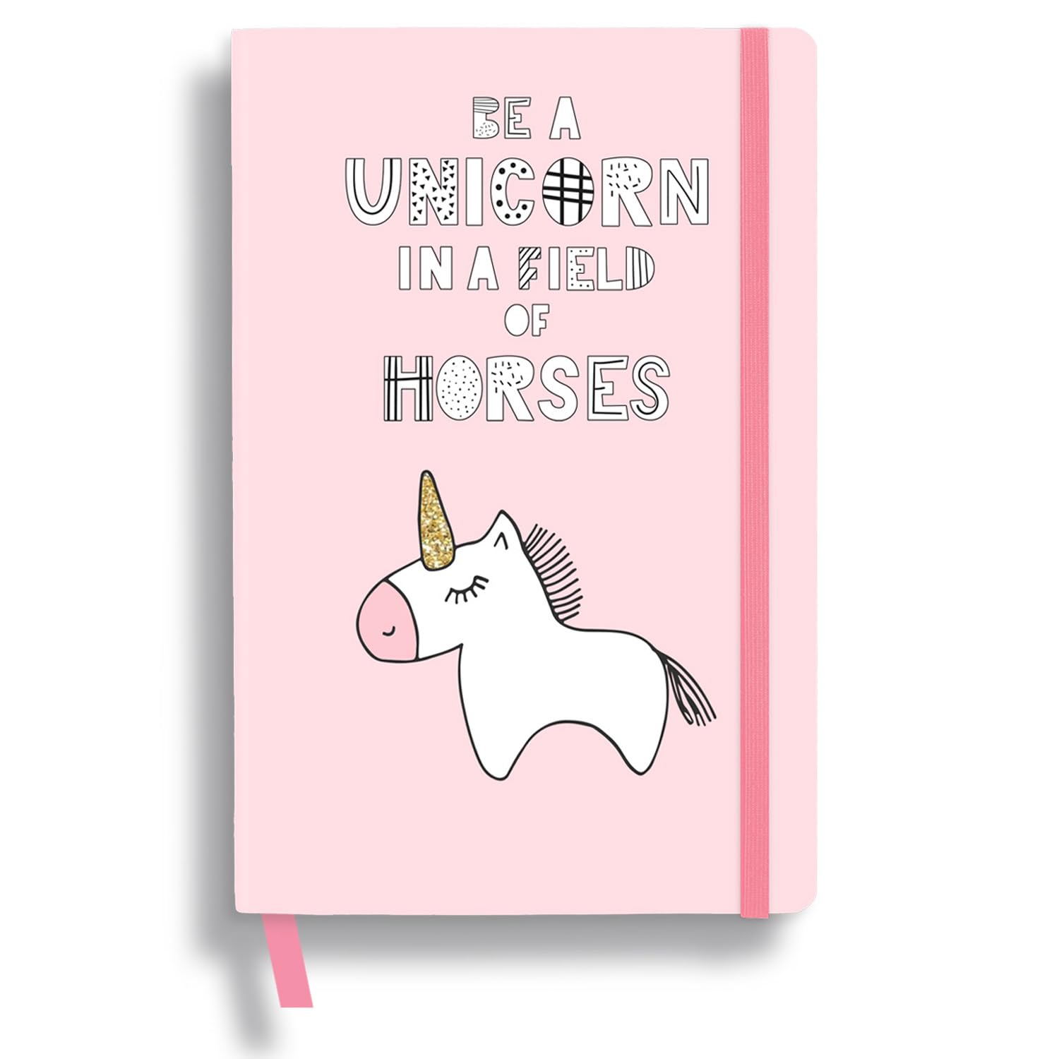 Ricco Bello Wide Ruled Hardcover Diary Journal School Notebook For Kids, Tweens - Bookmark, Band Closure, Storage Pocket, 5.7 X