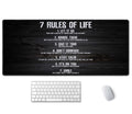 Ssoiu 7 Rules Of Life Motivational Quotes Mouse Pad 35.5 X 15.7 Inch Xxl Full Desk Mousepad Extended Large Non-Slip Rubber Base