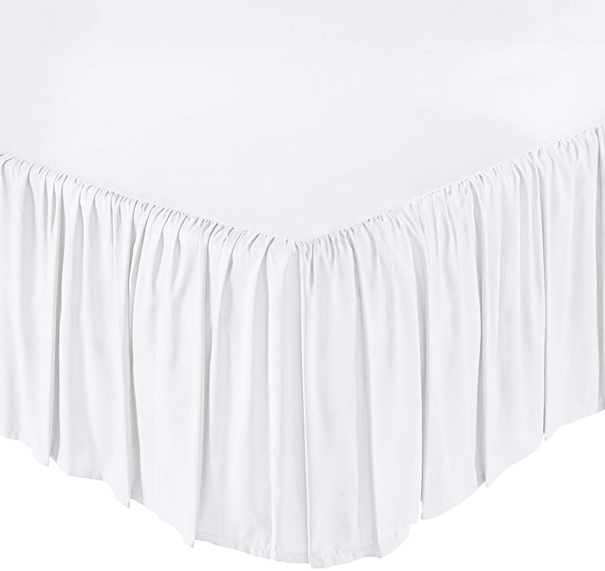 Ruffled Bed Skirt- 21 Inch Drop Full Size Dust Ruffle, 100% Microfiber Ruffle Bed Skirt With Non-Woven Platform, Wrinkel Free Be