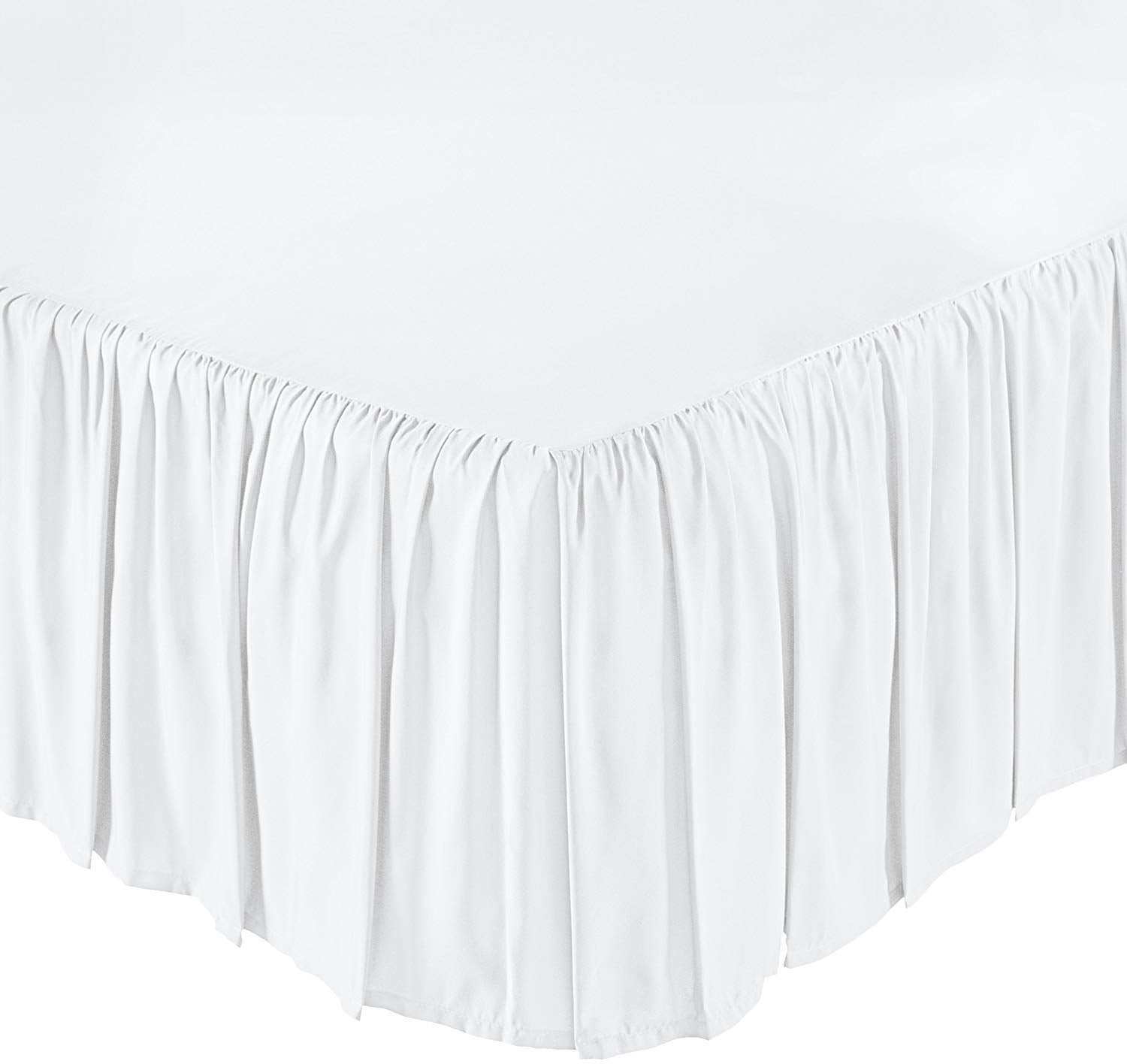 Ruffled Bed Skirt- 21 Inch Drop Twin Size Dust Ruffle, 100% Microfiber Ruffle Bed Skirt With Non-Woven Platform, Wrinkel Free Be