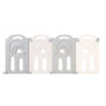 Fortella Cloud Castle Foldable Playpen, Baby Safety Play Yard with Whiteboard and Activity Wall, Indoors or Outdoors (Gray 4-Pan