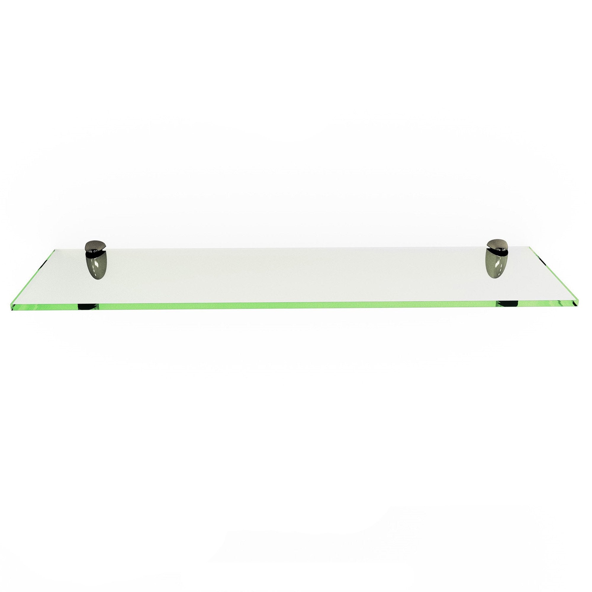 Floating Glass Shelf, 4-3/4x21 Inch-3/8 Inch Thick Tempered Glass Shelf with 2 Free Chrome Brackets and Screws For Bathroom, Kit