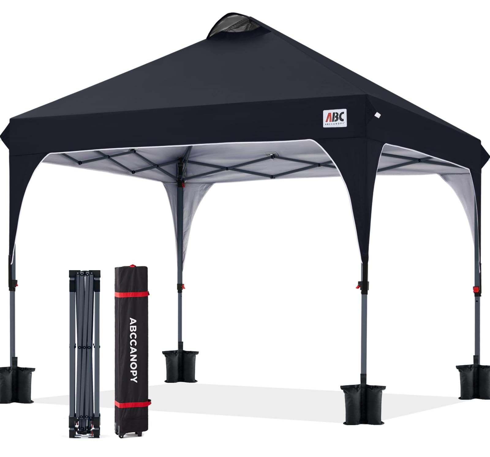 ABCCANOPY Outdoor Pop up Canopy Tent, 8x8 Instant Portable Canopy for Camping, Beach, Backyard, Black
