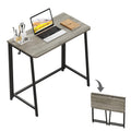 Wohomo Folding Desk, Small Foldable Desk 31.5' For Small Spaces, Space Saving Computer Table Writing Workstation For Home Office, Easy Assembly, Gray-Wash