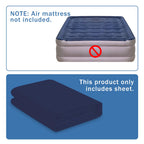 Bedecor Air Bed Sheets For Mattress Cover Removable Bed And Elastic Band Super Soft And Breathable & Deep Up To 21'' Blue Queen