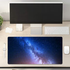 Qiyi Desk Pad, Galaxy Pu Leather Desk Blotter Protector, Waterproof Computer Desk Mat, Keyboard Mouse Pads, Non Slip Base Home &