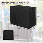 Patio Cooler Cart Cover, Fits For Most 80-100 Quart Rolling Cooler Cart, Waterproof Patio Ice Chest Protective Covers For Outdoo