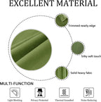 Smiletime Green 90In Long Velvet Curtains With Grommet, Thermal Insulated Super Soft Privacy Noise Reducing Light Blocking Velve