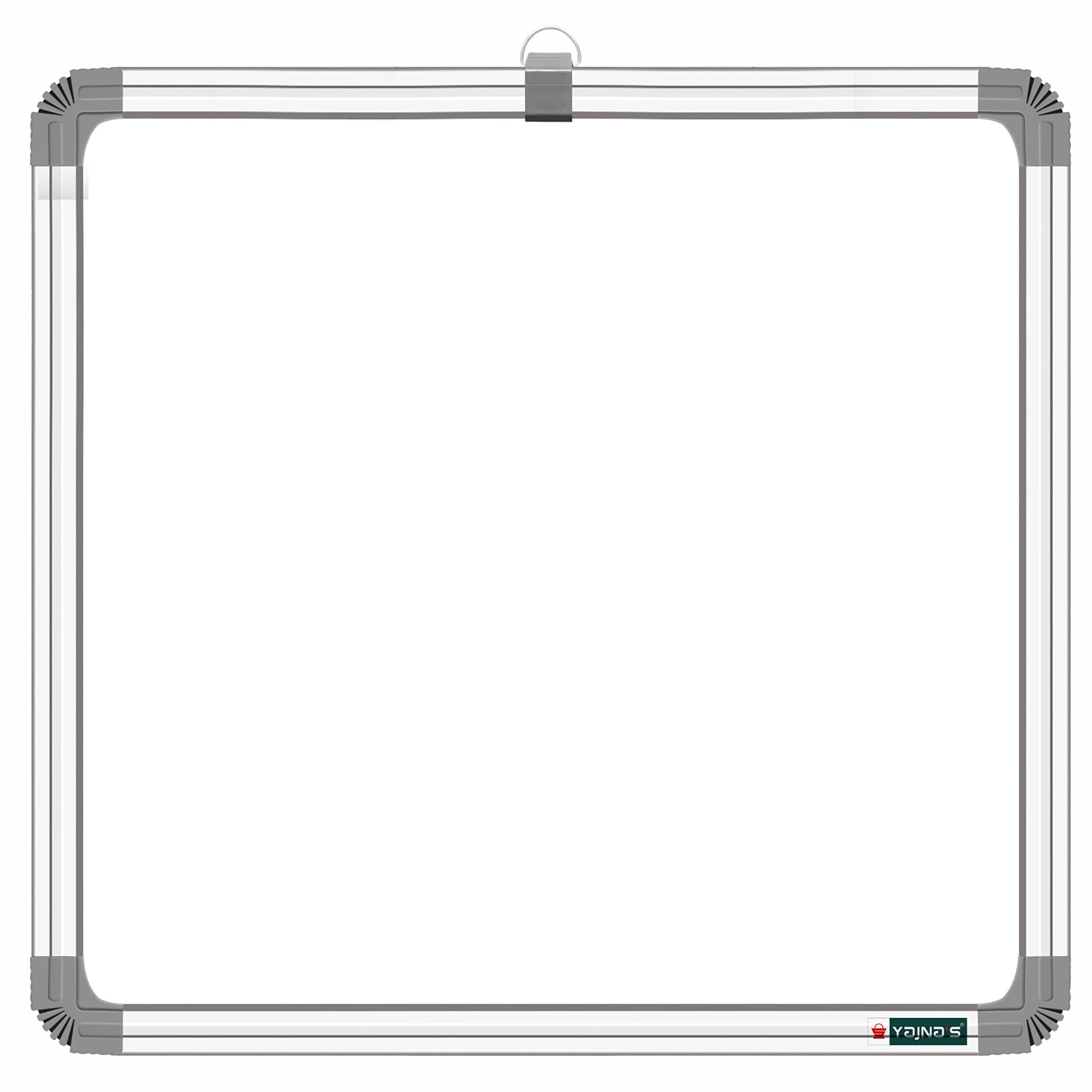 Yajnas 1X1 Feet /28X28 Cm Non Magnetic White Board With Chalk Board, Heavy-Duty Aluminium Frame, Green White Board (Pack Of 1)