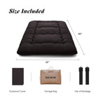 Xicikin Japanese Floor Mattress, Japanese Futon Mattress Foldable Mattress, Roll Up Mattress Tatami Mat With Washable Cover, Easy To Store And Portable For Camping, Black, Twin Full Queen…