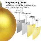 Gold 4.0' Large Christmas Balls - Christmas Tree Decoration Ornaments Shatterproof Hanging Balls For Birthday Halloween Holiday