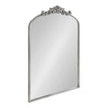 Kate and Laurel Arendahl Traditional Arch Mirror, 24 x 36, Antique Silver, Baroque Inspired Wall Decor