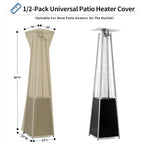 Outdoorlines Waterproof Outdoor Patio Heater Covers With Zipper And Storage Bag, Dust-Proof Uv-Resistant Windproof Propane Heavy Duty Heater Cover For Standing Heater, 2 Packs-90Hx23Lx23W Inch Camel