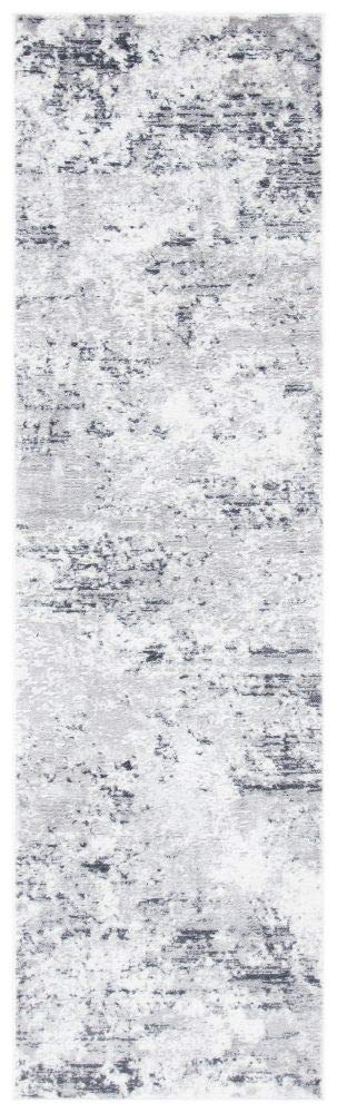 Safavieh Amelia Collection Runner Rug - 2'2'' X 6', Grey & Ivory, Modern Abstract Design, Non-Shedding & Easy Care, Ideal For Hi