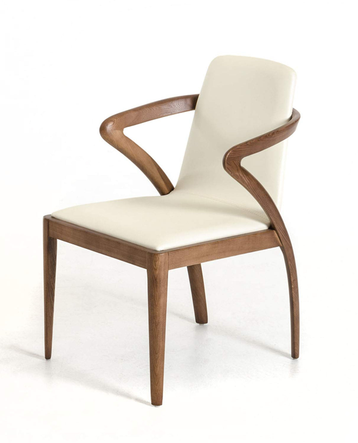 HomeRoots Furniture Kitchen Restaurant Modern Walnut and Cream Dining Chair