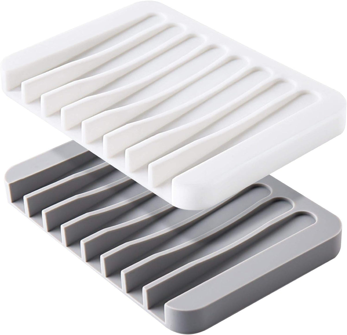 Ramkuwar SelfDraining Soap Dishes, Silicone AntiSlip Soap Holders for Bathroom Bathtub & Wash Basin Durable EasyClean Soap Tr